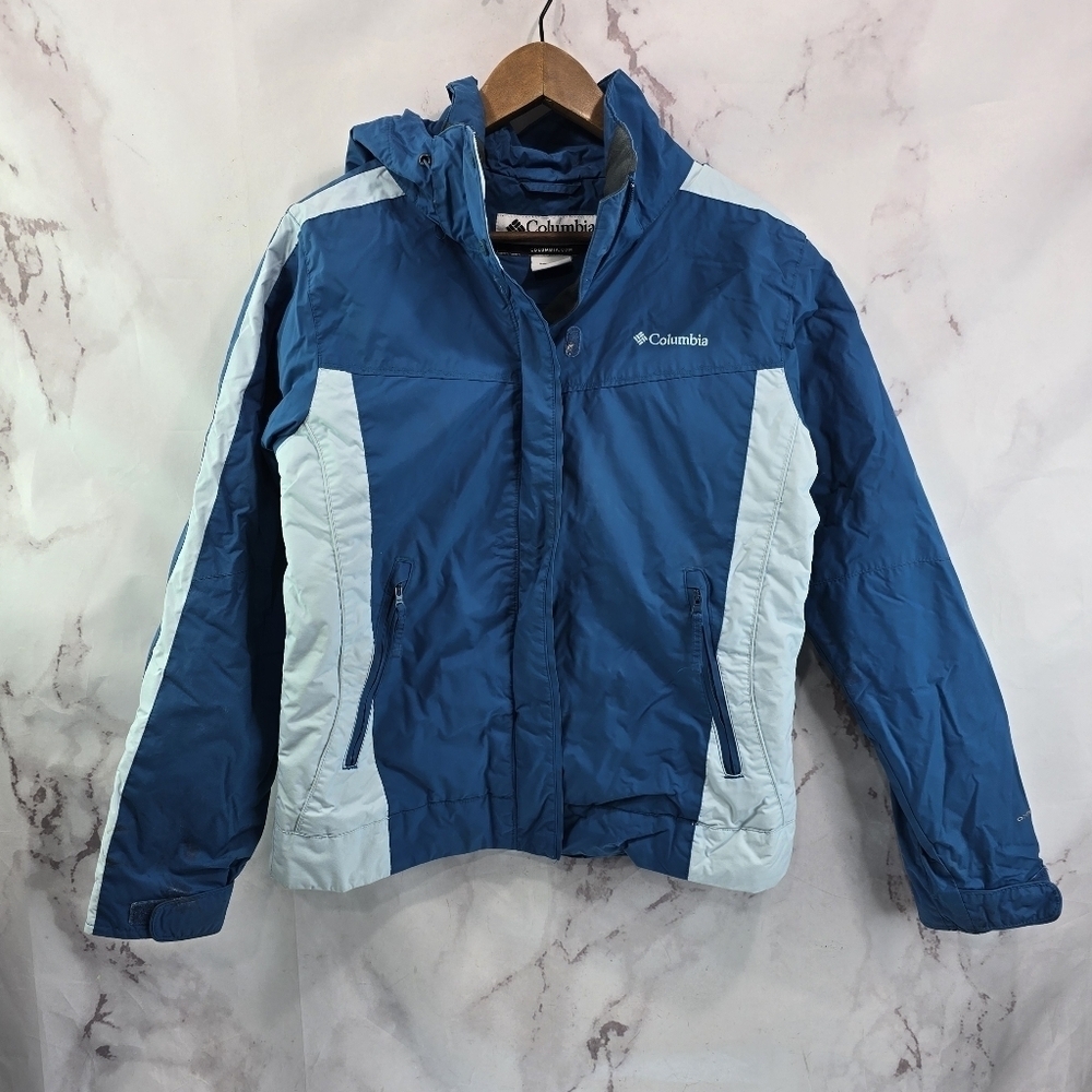 Columbia Jacket Womens Medium Blue Winter Windbreaker Ski Shell Coat
